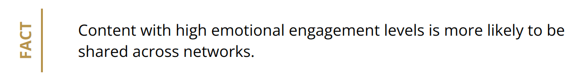 Fact - Content with high emotional engagement levels is more likely to be shared across networks.